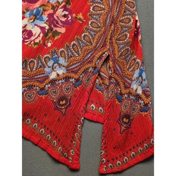 Bila Womens M/L Open Front Cardigan Boho Kimono Relaxed Fit Asymmetrical Artsy - Picture 8 of 9